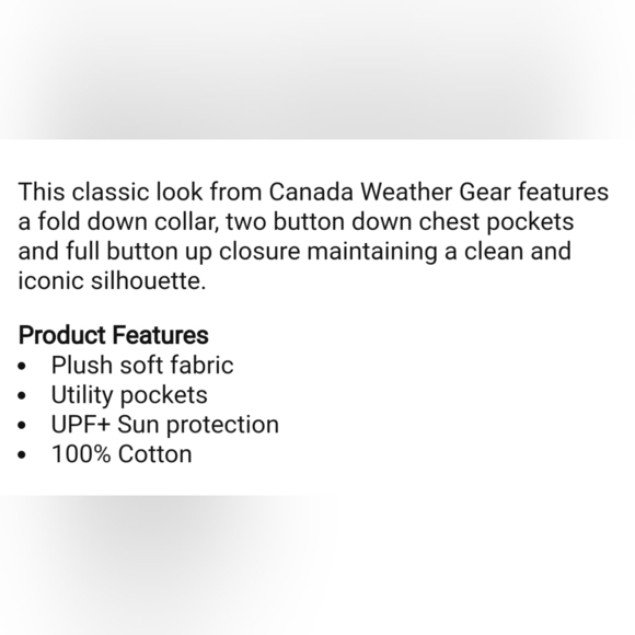 Canada Weather Gear Men's Flannel Button-Down Chambray Lined Collar Blue/Black L - Picture 9 of 9